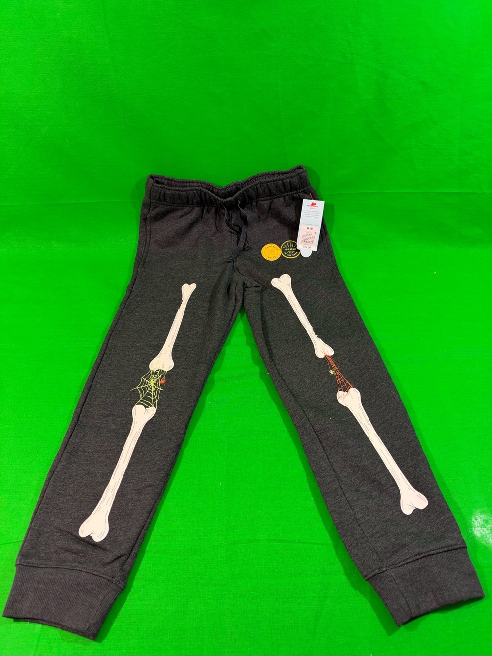 NWT Cat & Jack Boy's Halloween Glow in the Dark Jogger Sweatpants M (8)